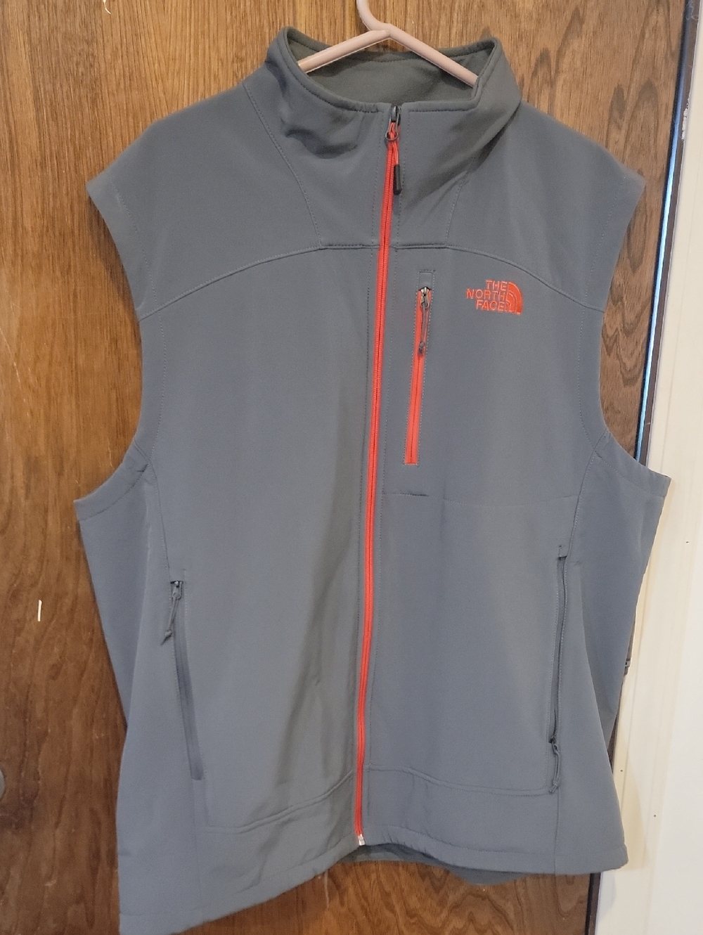 The North Face Gray Vest with Orange Accents